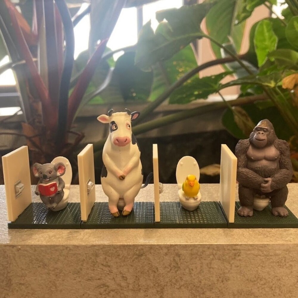 日本扭蛋 海洋堂 廁所篇 蹲馬桶公仔 模型 全4款 轉蛋 佐藤邦雄的動物們 廁所動物