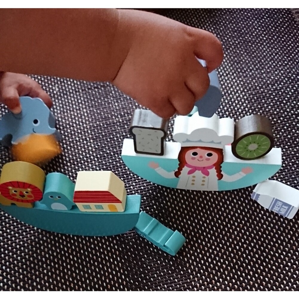 動物平衡疊疊樂 木製平衡遊戲 知育玩具 平衡積木 桌遊 食物疊疊樂 益智玩具 團康 圖片