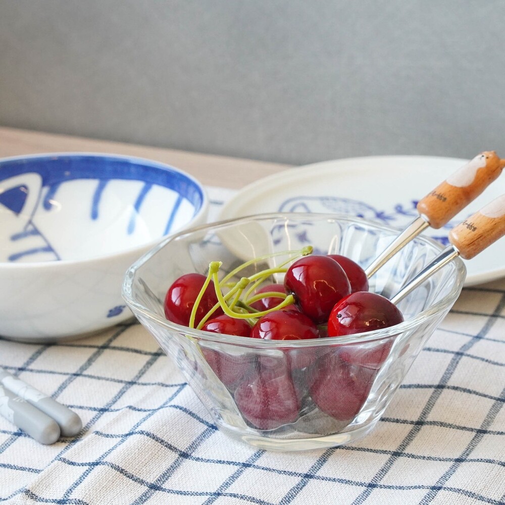 【現貨】日本製 玻璃切面造型碗 水果碗 小菜 沙拉碗 網美餐具 冰淇淋球 玻璃碗 刨冰碗 雪花冰碗