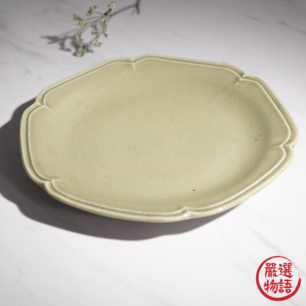 日本製 美濃燒六角餐盤 Kalmia 簡約單色餐盤 綠色 陶瓷 盤子 碗盤 陶器 擺盤 儀式感-圖片-4