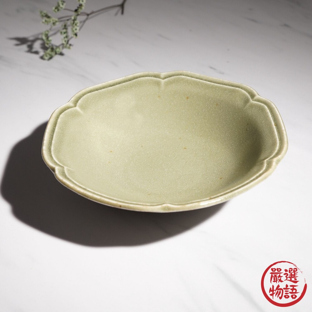 日本製 美濃燒六角餐盤 Kalmia 簡約單色餐盤 綠色 陶瓷 盤子 碗盤 陶器 擺盤 儀式感-thumb