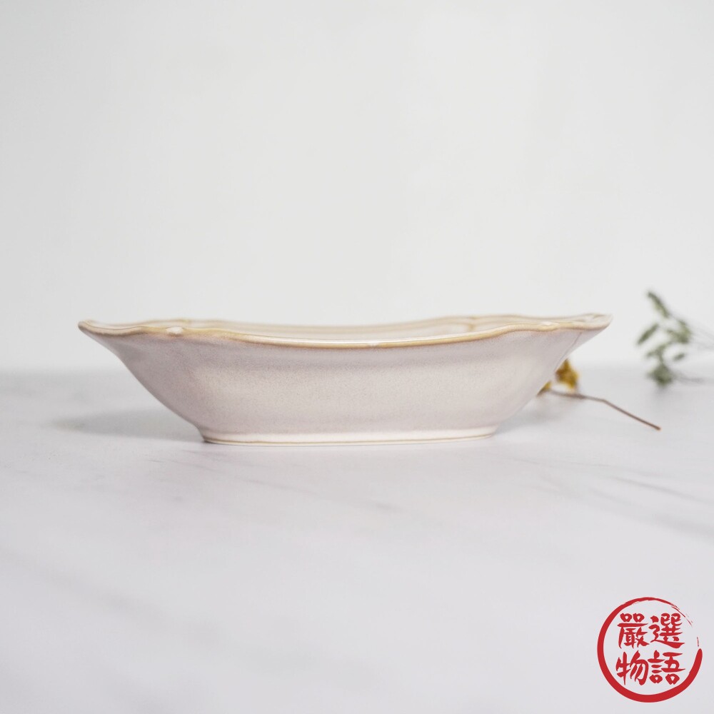 日本製 美濃燒六角盤 Kalmia 楕円鉢/深皿 白色陶瓷盤 盤子 白色 陶器 網美餐盤-圖片-3