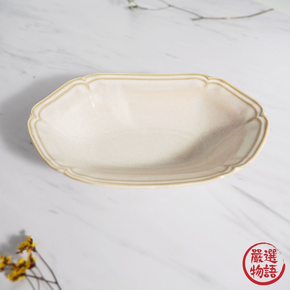 日本製 美濃燒六角盤 Kalmia 楕円鉢/深皿 白色陶瓷盤 盤子 白色 陶器 網美餐盤-圖片-4