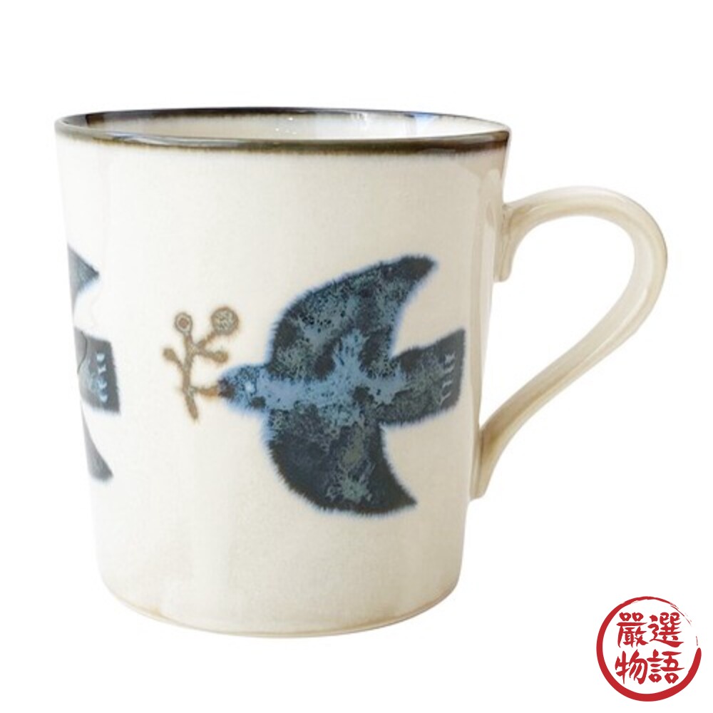 日本製 海鷗馬克杯 美濃燒 日式陶瓷杯 咖啡杯 水杯 茶杯 杯子 手把杯 牛奶杯 輕量杯-thumb