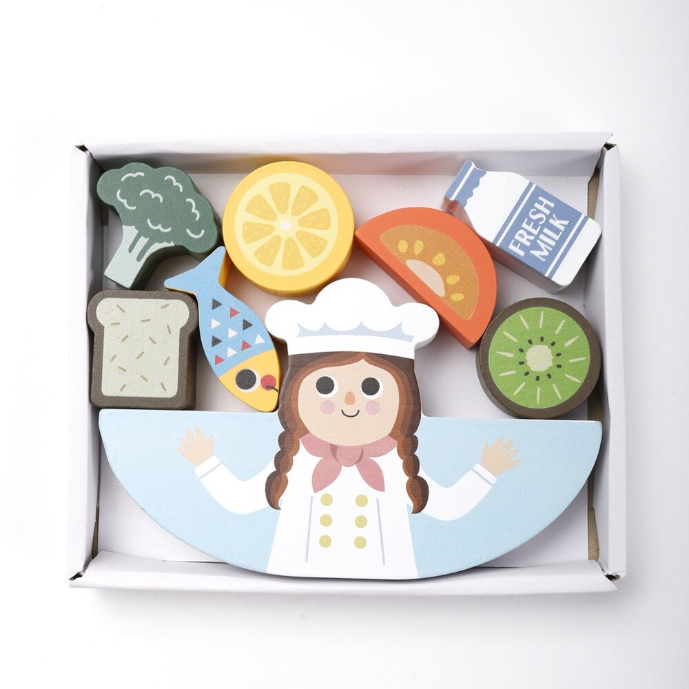 烹飪平衡疊疊樂 木製平衡遊戲 知育玩具 平衡積木 桌遊 食物疊疊樂 益智玩具 團康 圖片