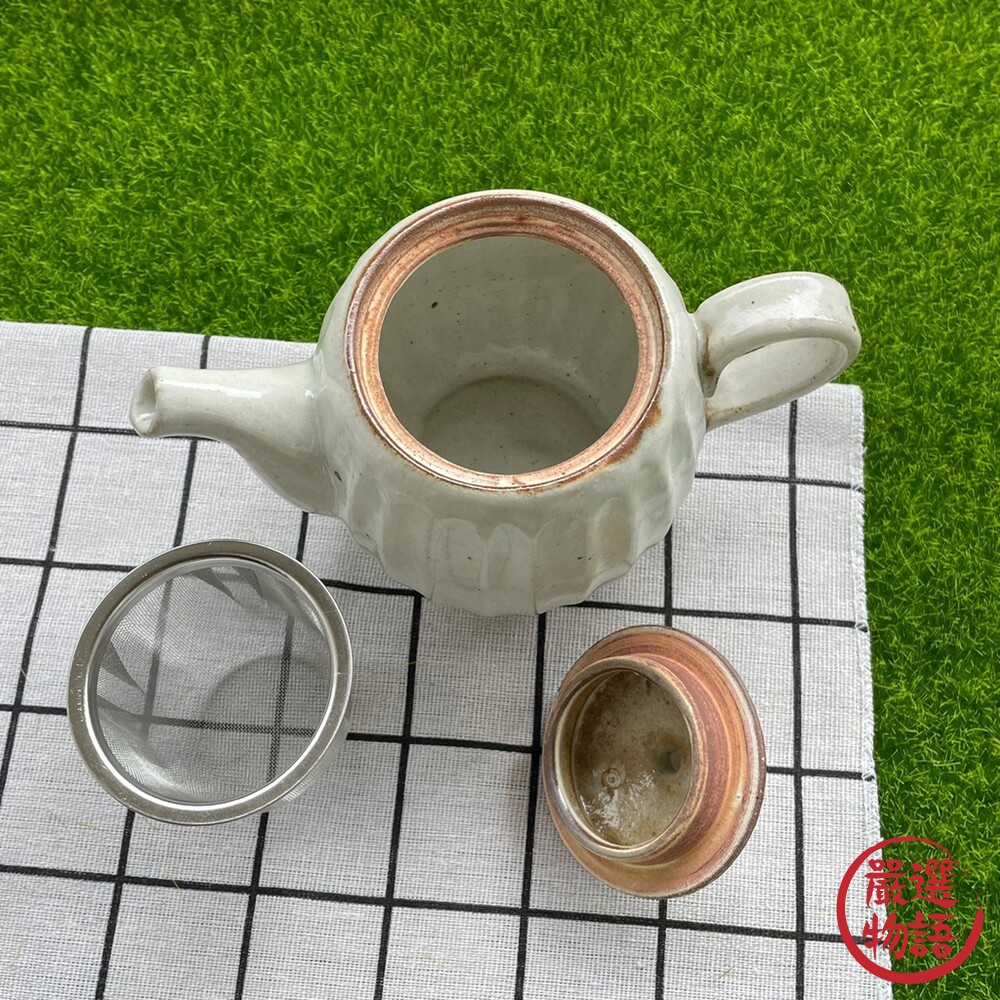 日本製 白色陶瓷茶壺 茶壺 茶器 沖茶器 帶濾茶器 濾網 大石壺 泡茶器具 送禮 送禮推薦-圖片-4