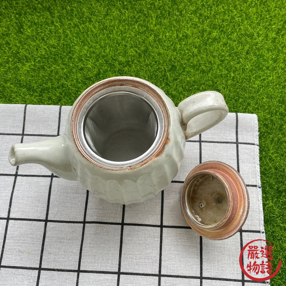 日本製 白色陶瓷茶壺 茶壺 茶器 沖茶器 帶濾茶器 濾網 大石壺 泡茶器具 送禮 送禮推薦-圖片-6