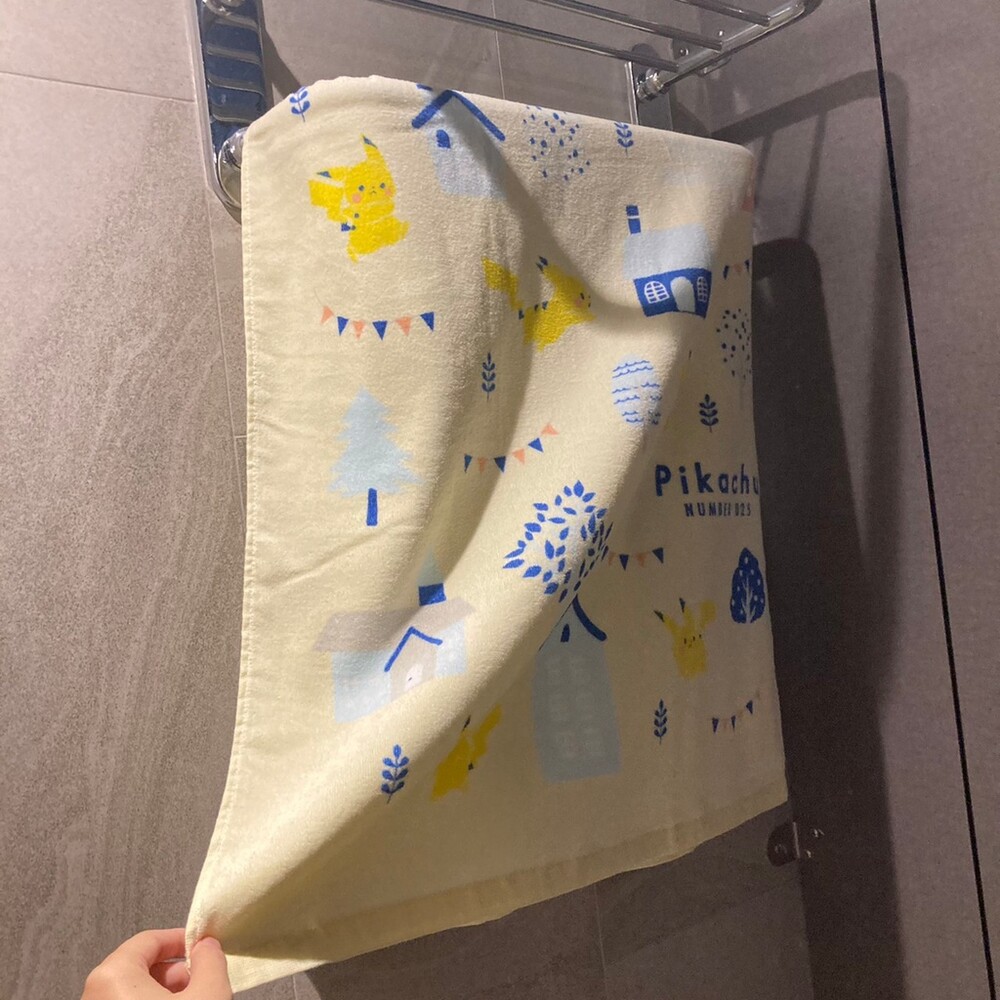 皮卡丘 兒童浴巾 100%純棉 精靈寶可夢浴巾 卡通浴巾 神奇寶貝浴巾 60x120cm 圖片