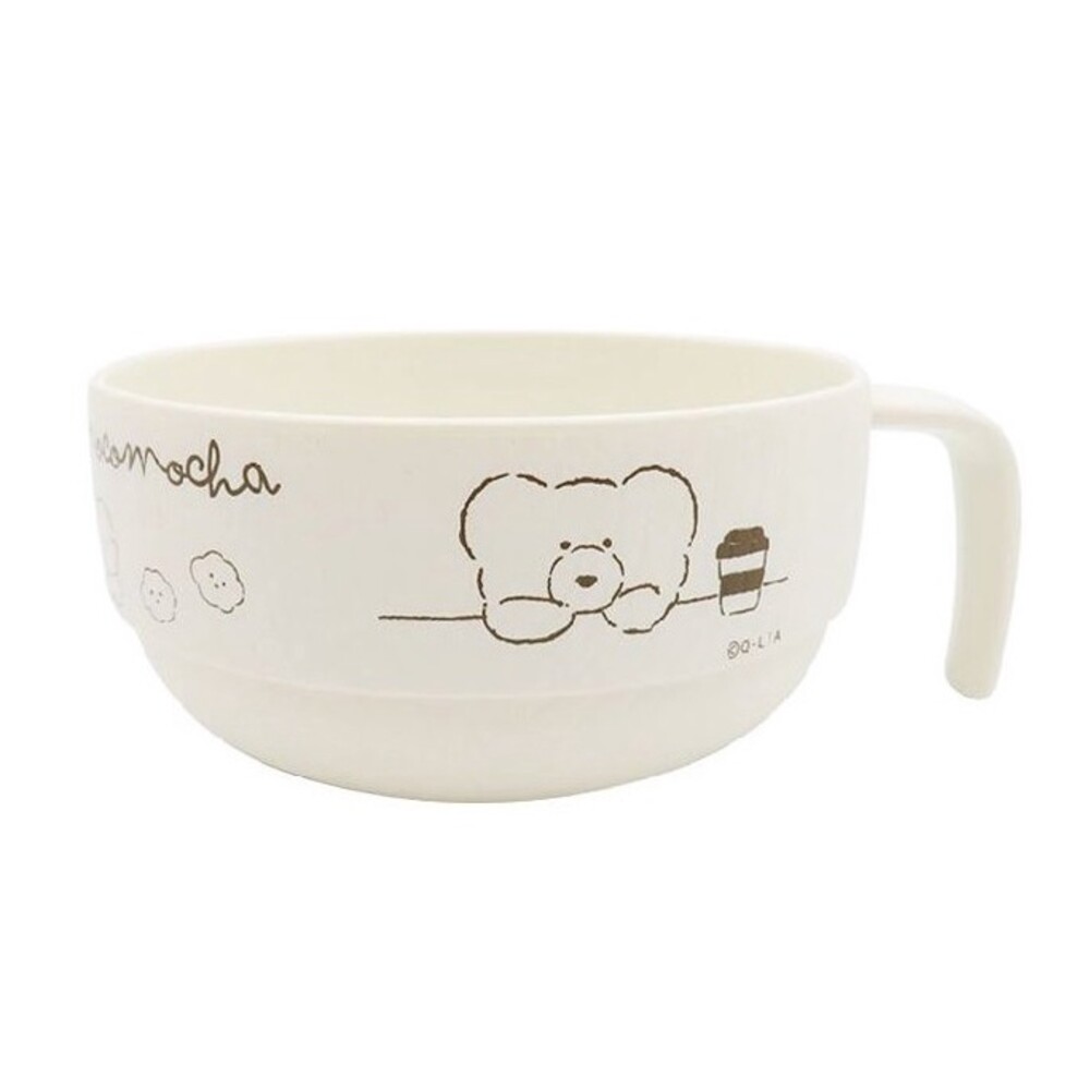 日本製 摩卡熊把手湯碗 露營 耐熱戶外餐盤 野餐 兒童餐具