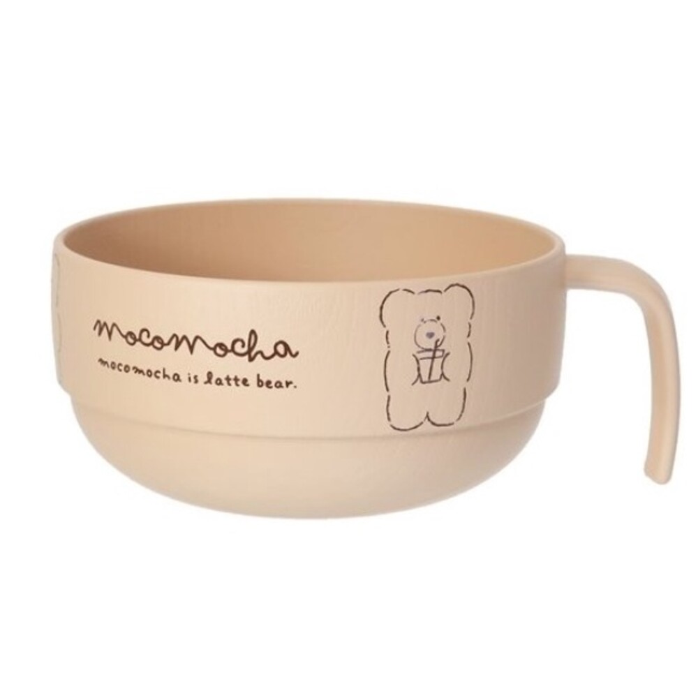 SF-016184-【現貨】日本製 摩卡熊把手湯碗 露營 耐熱戶外餐盤 野餐 兒童餐具