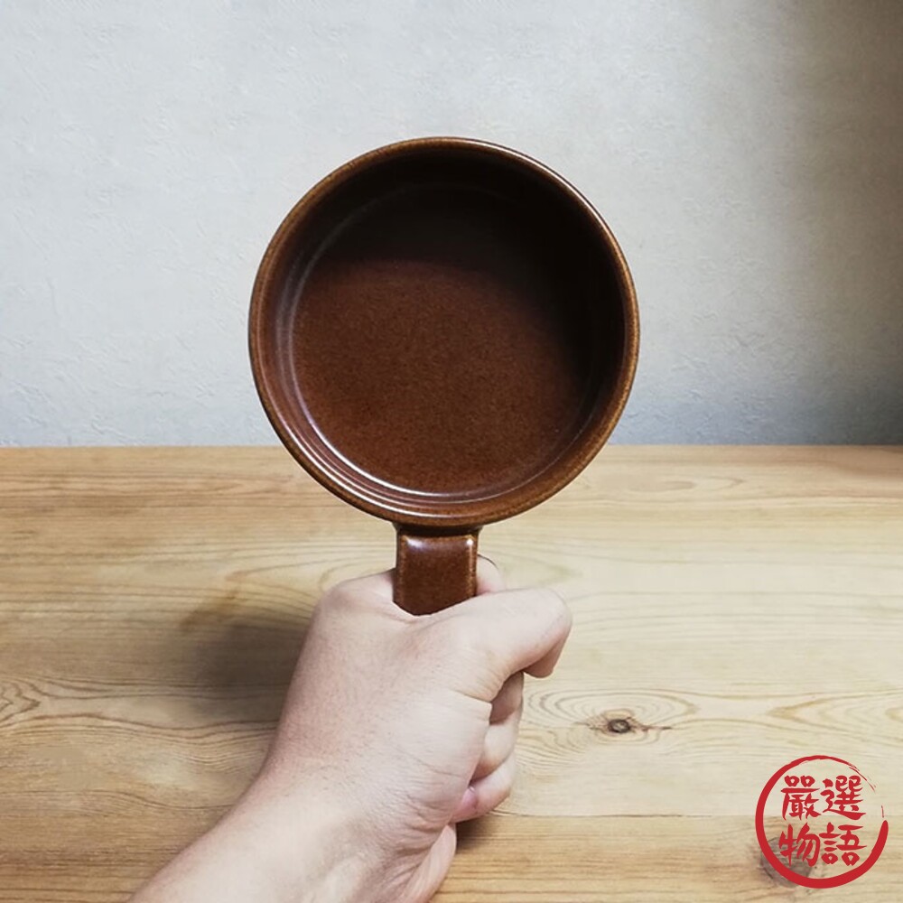 日本製 萬古燒 單柄烤盤 耐熱陶器 耐熱陶盤 烘烤 焗烤 煎鍋 日本嚴選-thumb