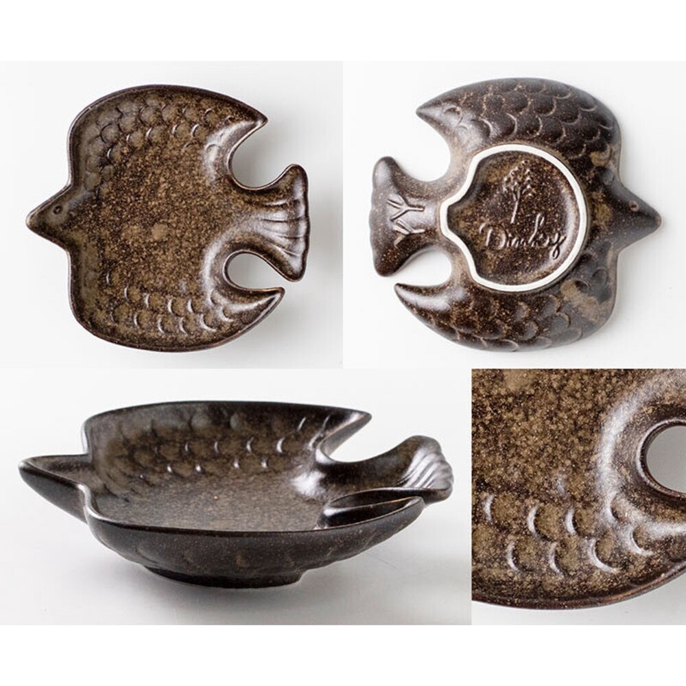 日本製 小鳥造型水果盤 咖啡色款 美濃燒 甜點盤 小菜盤 餐具 造型盤子 盤子 陶瓷餐盤 碗盤