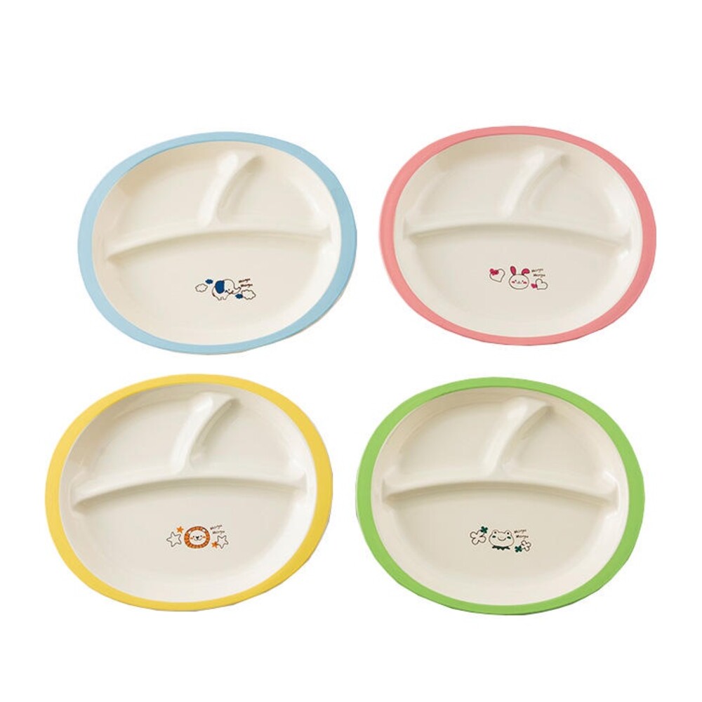 【現貨】日本製 Mogumogu兒童分隔餐盤 午餐盤 分隔盤 三格盤 減脂盤 兒童餐 可愛動物
