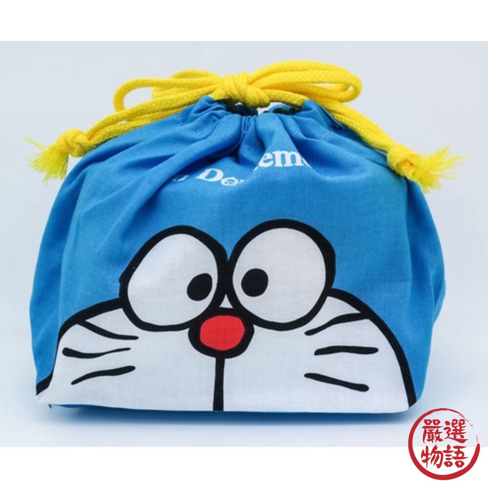 日本製 哆啦A夢 兒童便當袋 束口便當袋 收納袋 抽繩午餐袋 野餐袋-圖片-1