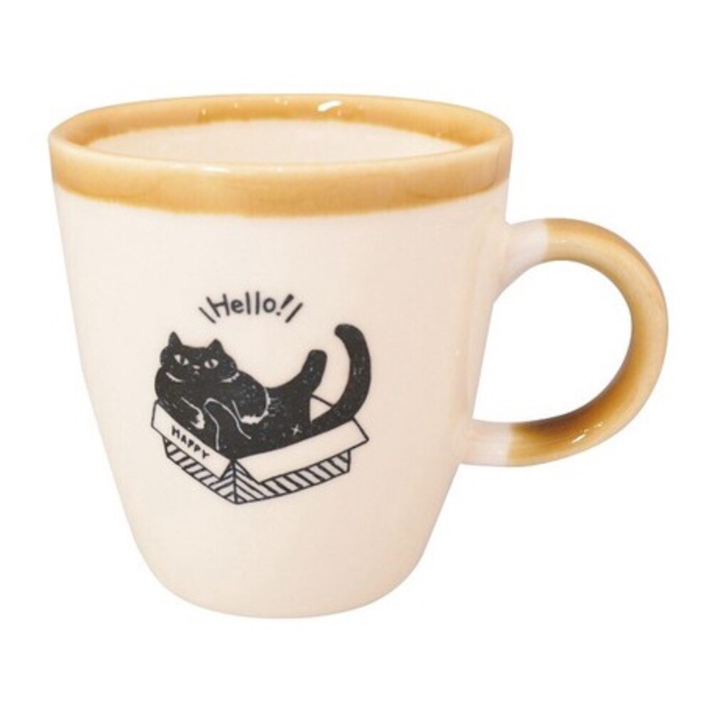 【現貨】日本製 美濃燒馬克杯 KAKUNI 黑貓 咖啡杯 水杯 牛奶杯 茶杯 貓奴 杯子 陶瓷 動物杯 圖片