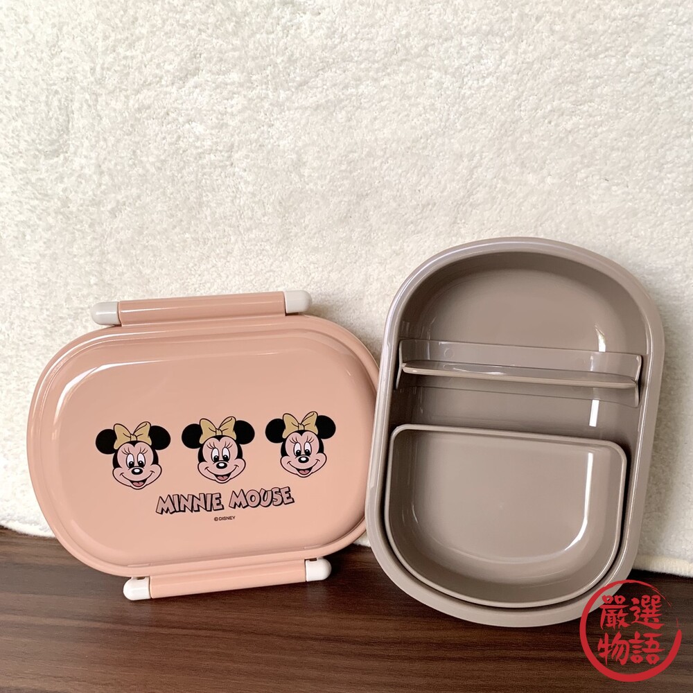 日本製 復古米妮系列 分隔便當盒 / 滑蓋餐具組 | 環保餐具 匙筷叉三件組 便當盒 迪士尼 米妮-圖片-2