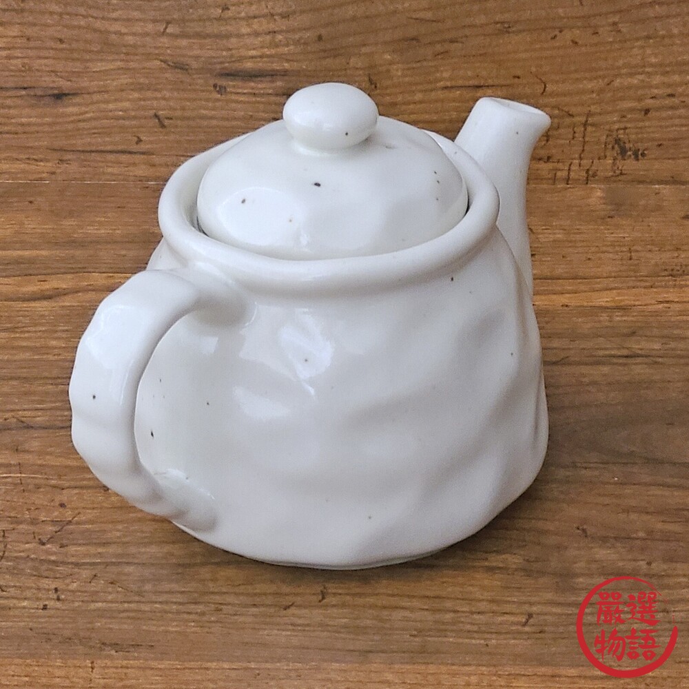 日本製 日本製 美濃燒 復古白色茶壺 附瀘網 日式茶具 陶茶壺 白瓷壺 瓷壺 500ml-thumb