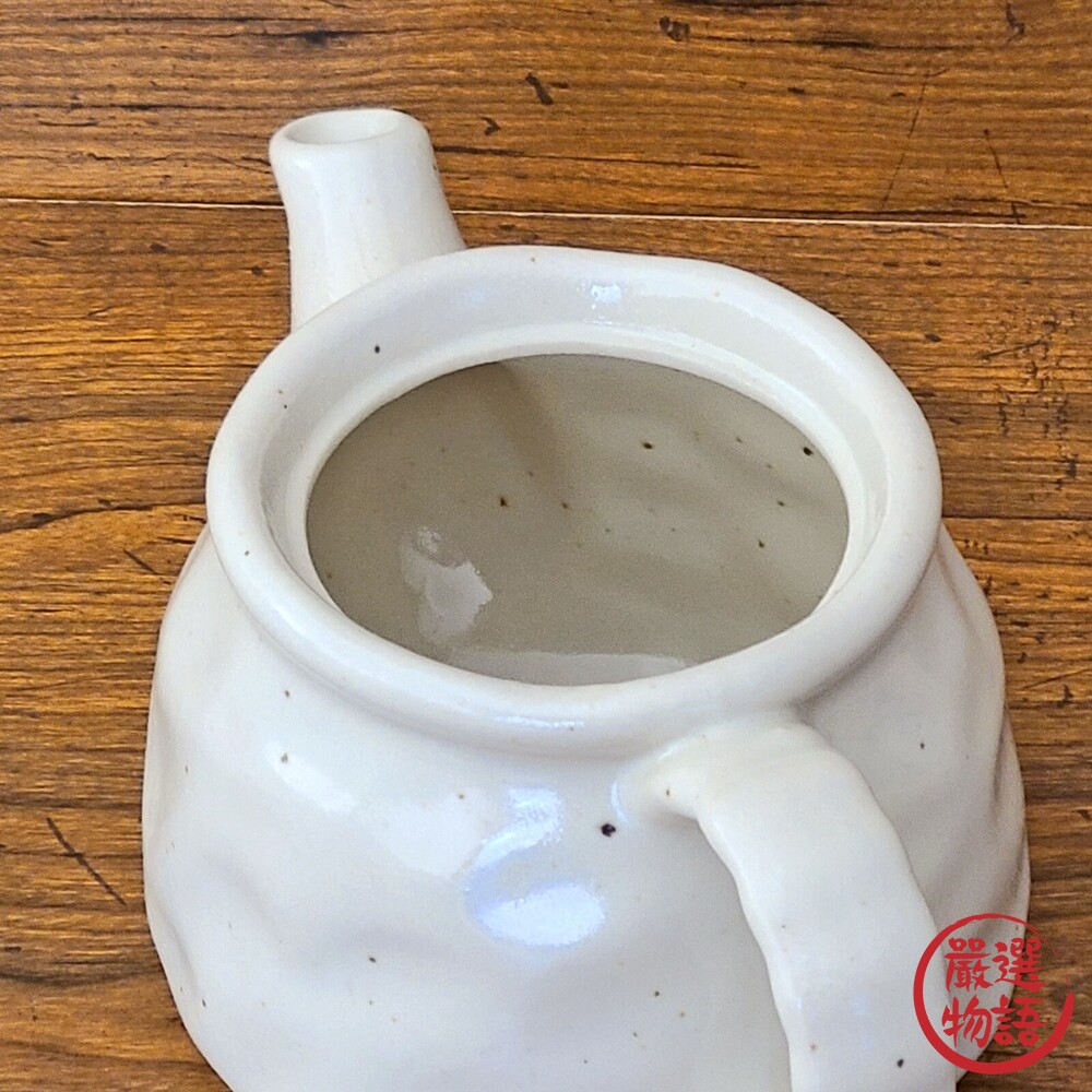 日本製 日本製 美濃燒 復古白色茶壺 附瀘網 日式茶具 陶茶壺 白瓷壺 瓷壺 500ml-圖片-5
