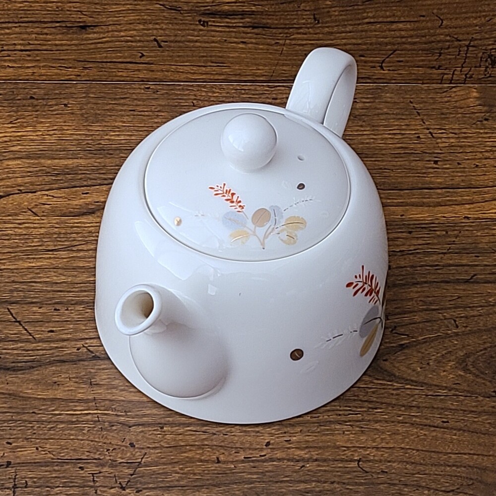 【現貨】日本製 日本製 美濃燒 金彩萩花茶壺 日式茶具 陶茶壺 泡茶 白瓷壺 瓷壺 450ml 圖片