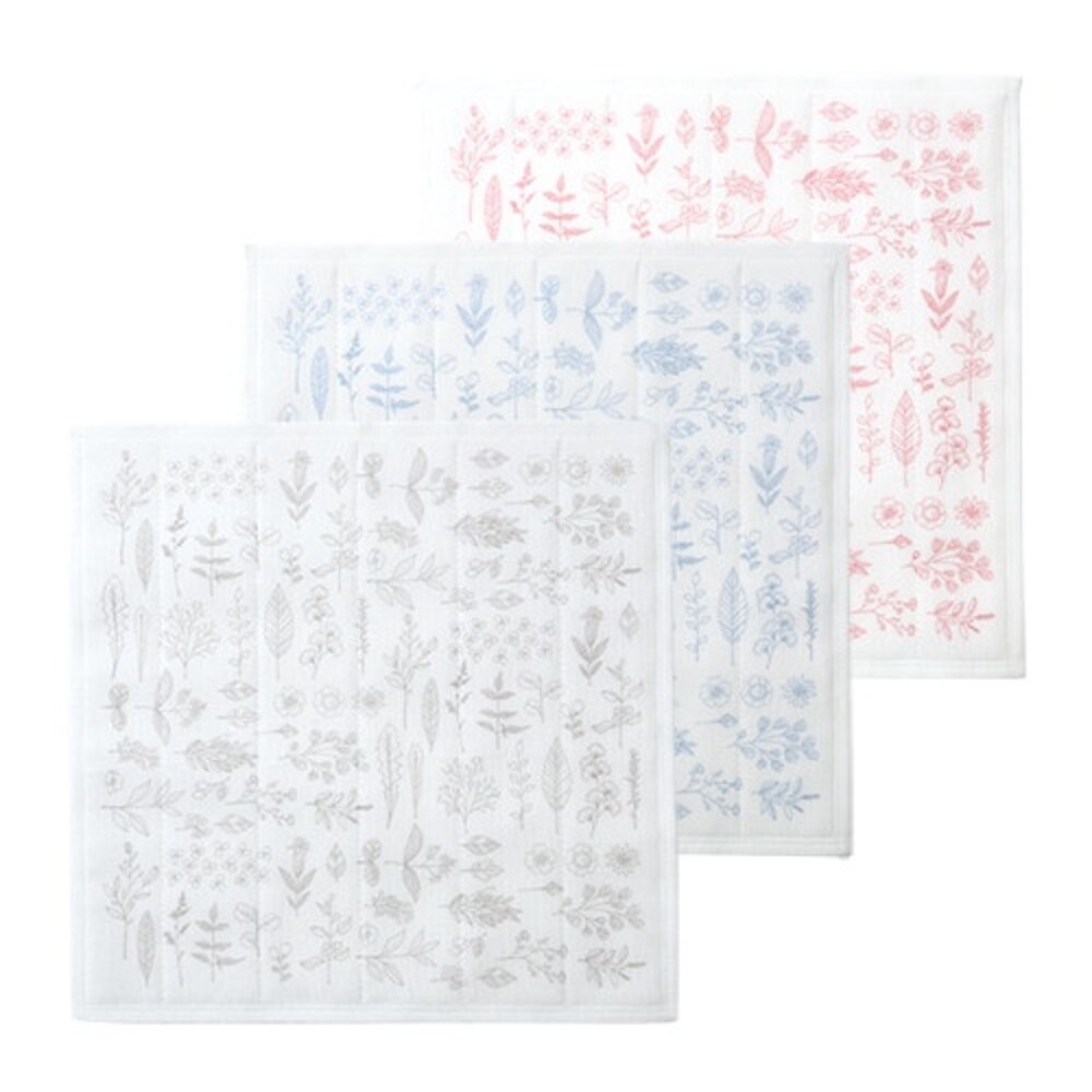 【現貨】日本製 kaya 花卉毛巾 毛巾 純棉毛巾－藍 圖片