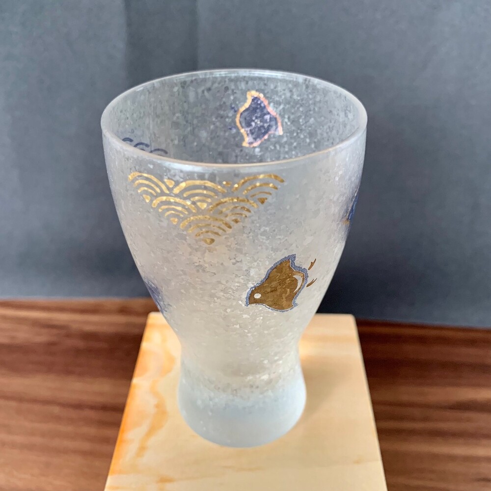 【現貨】日本製 波浪千鳥玻璃酒杯 啤酒杯 清酒杯 茶杯 玻璃杯 送禮禮盒 結婚禮物 圖片