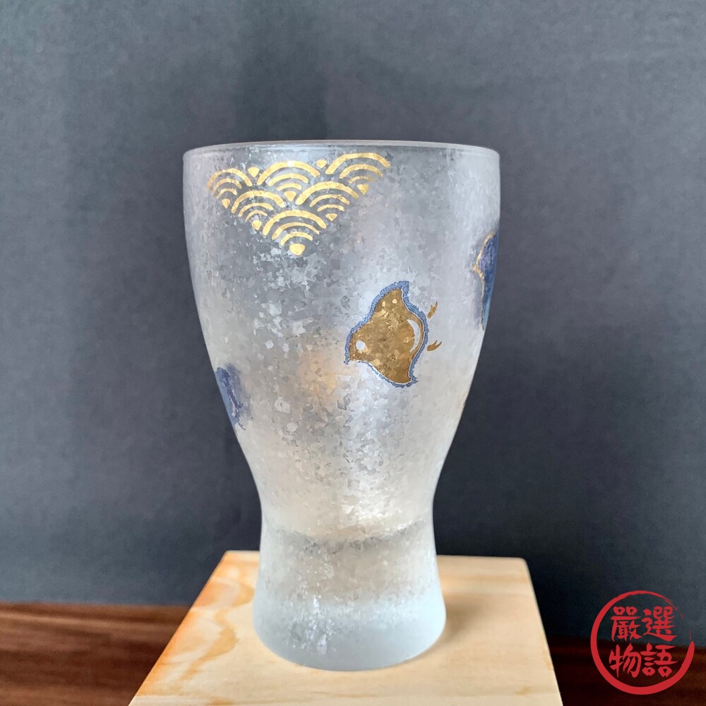 日本製 波浪千鳥玻璃酒杯 啤酒杯 清酒杯 茶杯 玻璃杯 送禮禮盒 結婚禮物-thumb