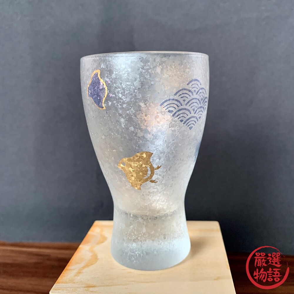日本製 波浪千鳥玻璃酒杯 啤酒杯 清酒杯 茶杯 玻璃杯 送禮禮盒 結婚禮物-圖片-2