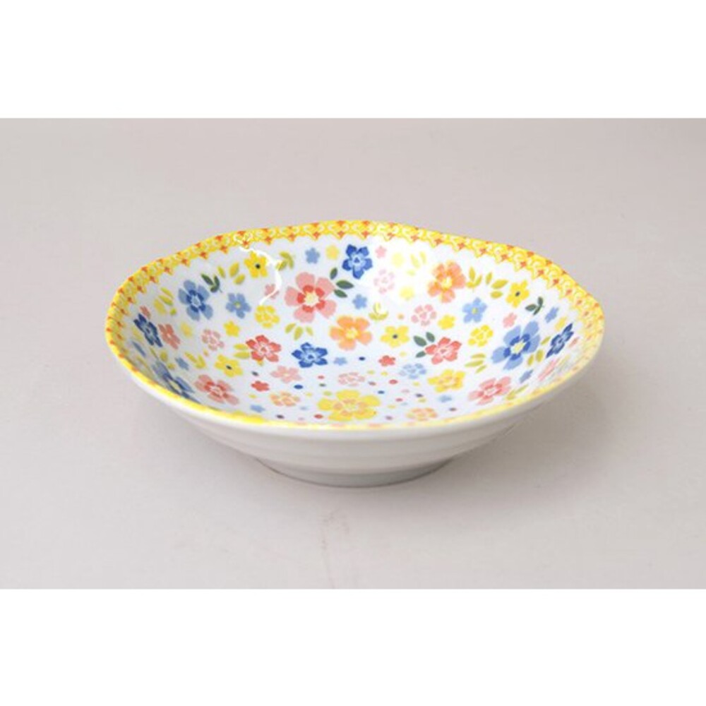 日本製 南歐風格 咖哩盤 沙拉碗 陶瓷餐盤 水果盤 點心盤 盤子│小碎花 波蘭風格 圖片