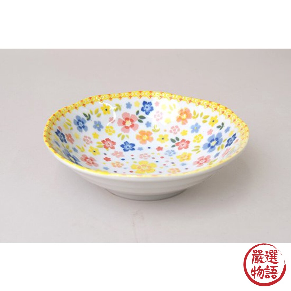 日本製 南歐風格 咖哩盤 沙拉碗 陶瓷餐盤 水果盤 點心盤 盤子│小碎花 波蘭風格-圖片-2