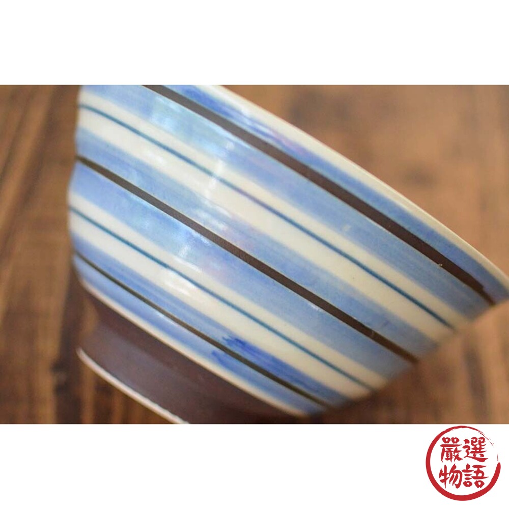 日本製 美濃燒飯碗 美濃燒碗 日式輕量碗 日式飯碗 輕量碗 飯碗 餐桌擺盤 十草碗 條紋碗-thumb