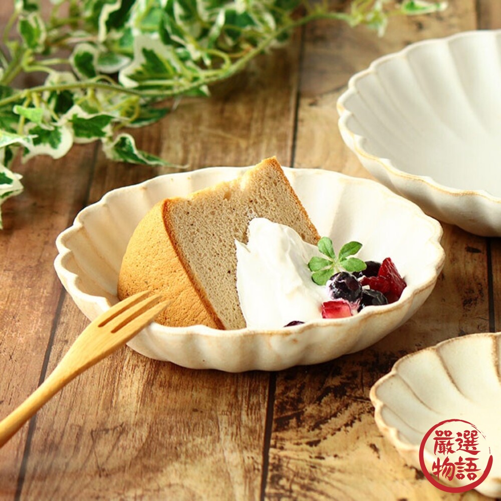 日本製 陶瓷花形盤 陶瓷盤 菜盤 點心盤 水果盤 陶瓷小盤 甜點盤 盤子 16cm 北歐風-thumb
