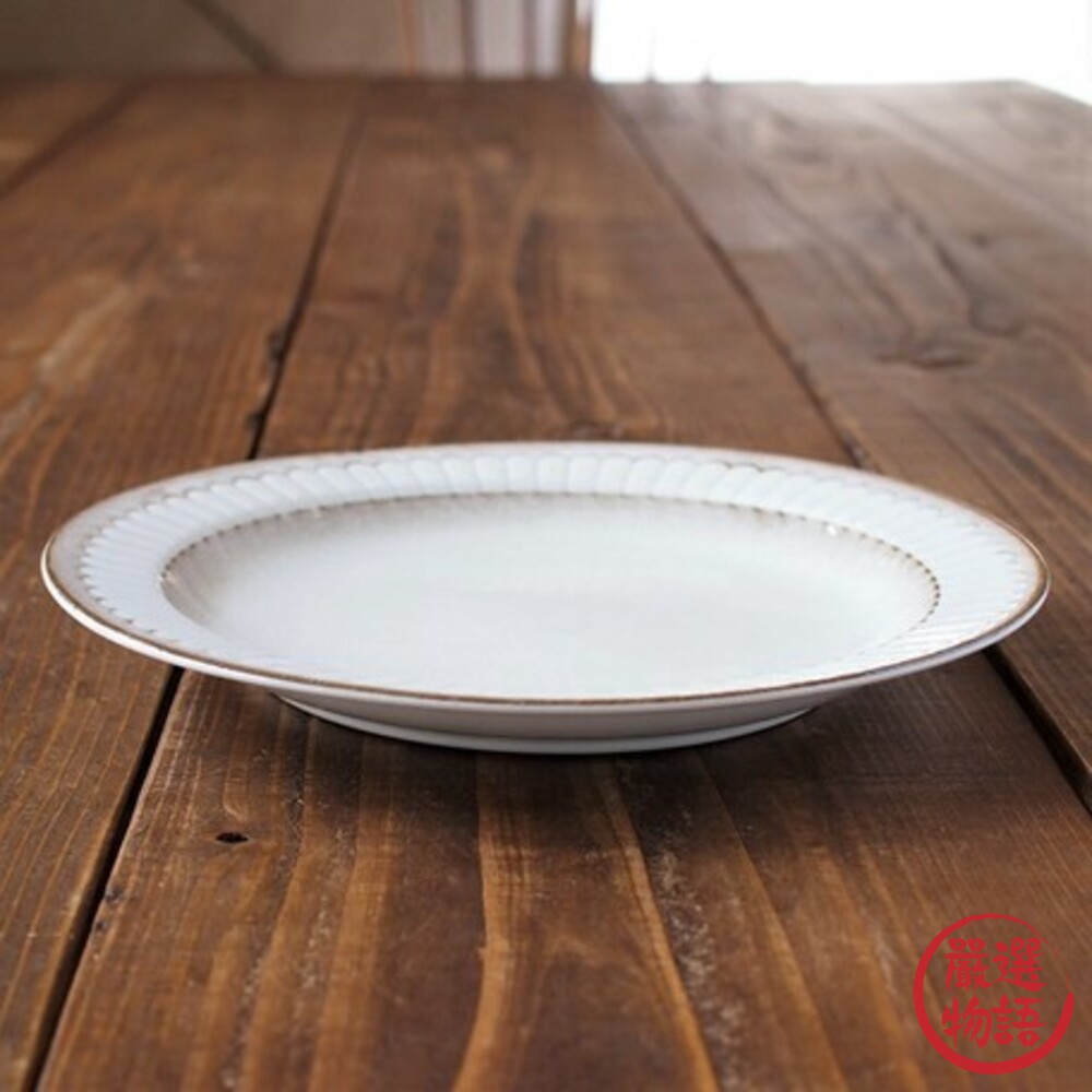 日本製 陶瓷典雅花紋盤 義大利餐盤 咖哩盤 盤子 陶瓷餐盤 餐具 沙拉盤 碗盤 美濃燒 質感餐具-thumb