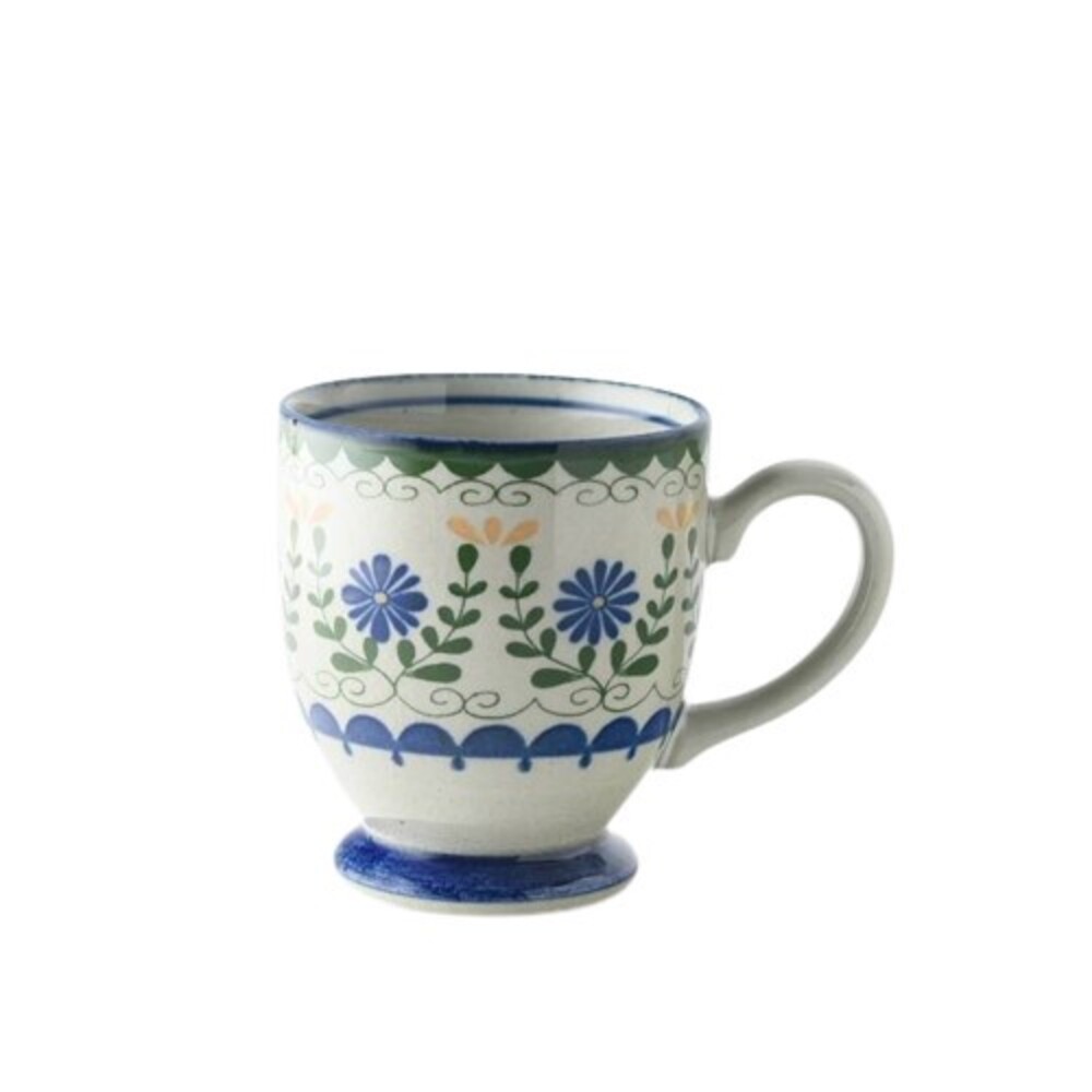 【現貨】日本製 法式懷舊咖啡馬克杯 20cm 餐盤 北歐風 秘密花園系列 下午茶 復古懷舊 孔雀花紋 圖片