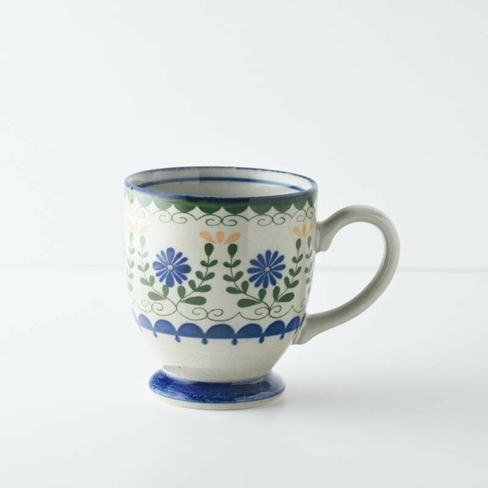 【現貨】日本製 法式懷舊咖啡馬克杯 20cm 餐盤 北歐風 秘密花園系列 下午茶 復古懷舊 孔雀花紋 圖片