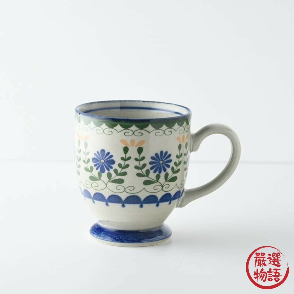 SF-016562-日本製 法式懷舊咖啡馬克杯 20cm 餐盤 北歐風 秘密花園系列 下午茶 復古懷舊 孔雀花紋