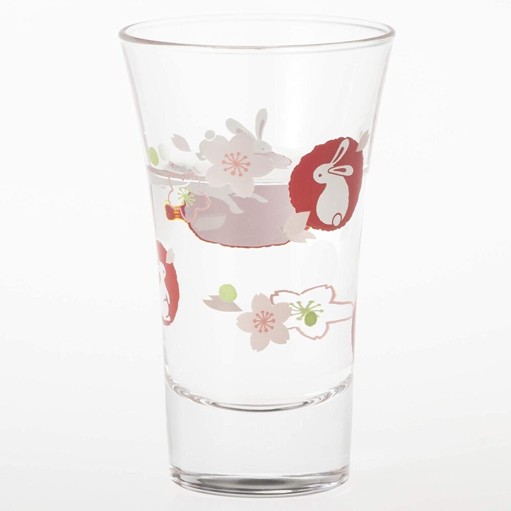 【現貨】日本製 櫻花兔子清酒杯 100ml | 日式玻璃杯 小酌杯 shot杯 清酒杯 透明杯 好運杯 圖片