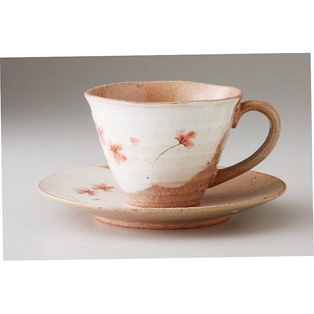 日本製 手繪櫻花 陶瓷咖啡杯盤組 │美濃燒 茶杯 下午茶杯 馬克杯 盤子 │日式瓷器 送禮禮物