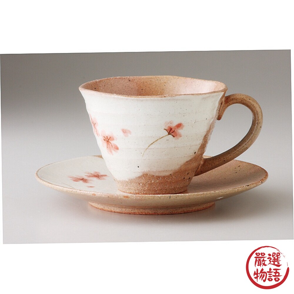 日本製 手繪櫻花 陶瓷咖啡杯盤組 │美濃燒 茶杯 下午茶杯 馬克杯 盤子 │日式瓷器 送禮禮物-thumb