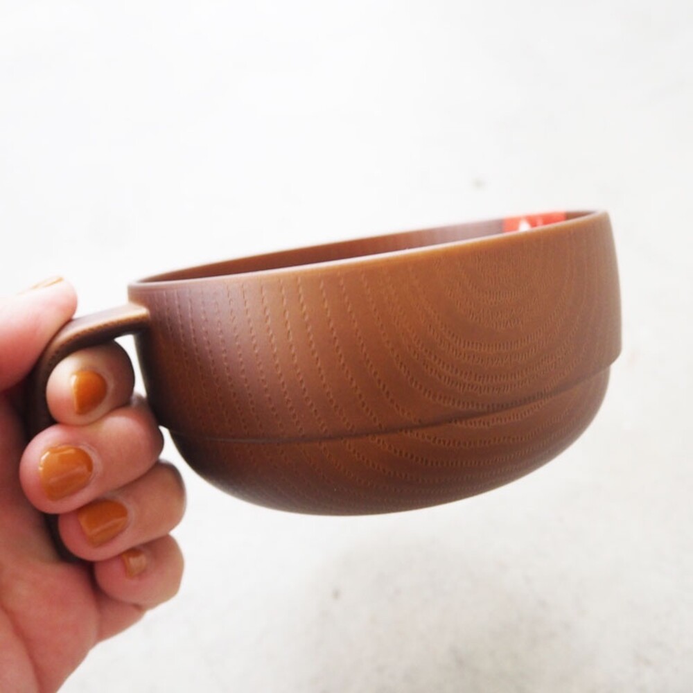 日本製 NH home 木紋湯碗 400ML | 飯碗 湯碗 輕量碗 露營餐具 兒童碗 疊碗