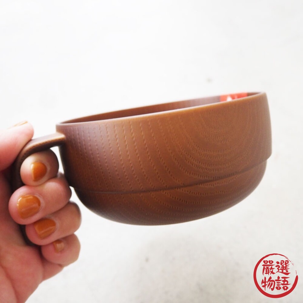 日本製 NH home 木紋湯碗 400ML | 飯碗 湯碗 輕量碗 露營餐具 兒童碗 疊碗-圖片-4