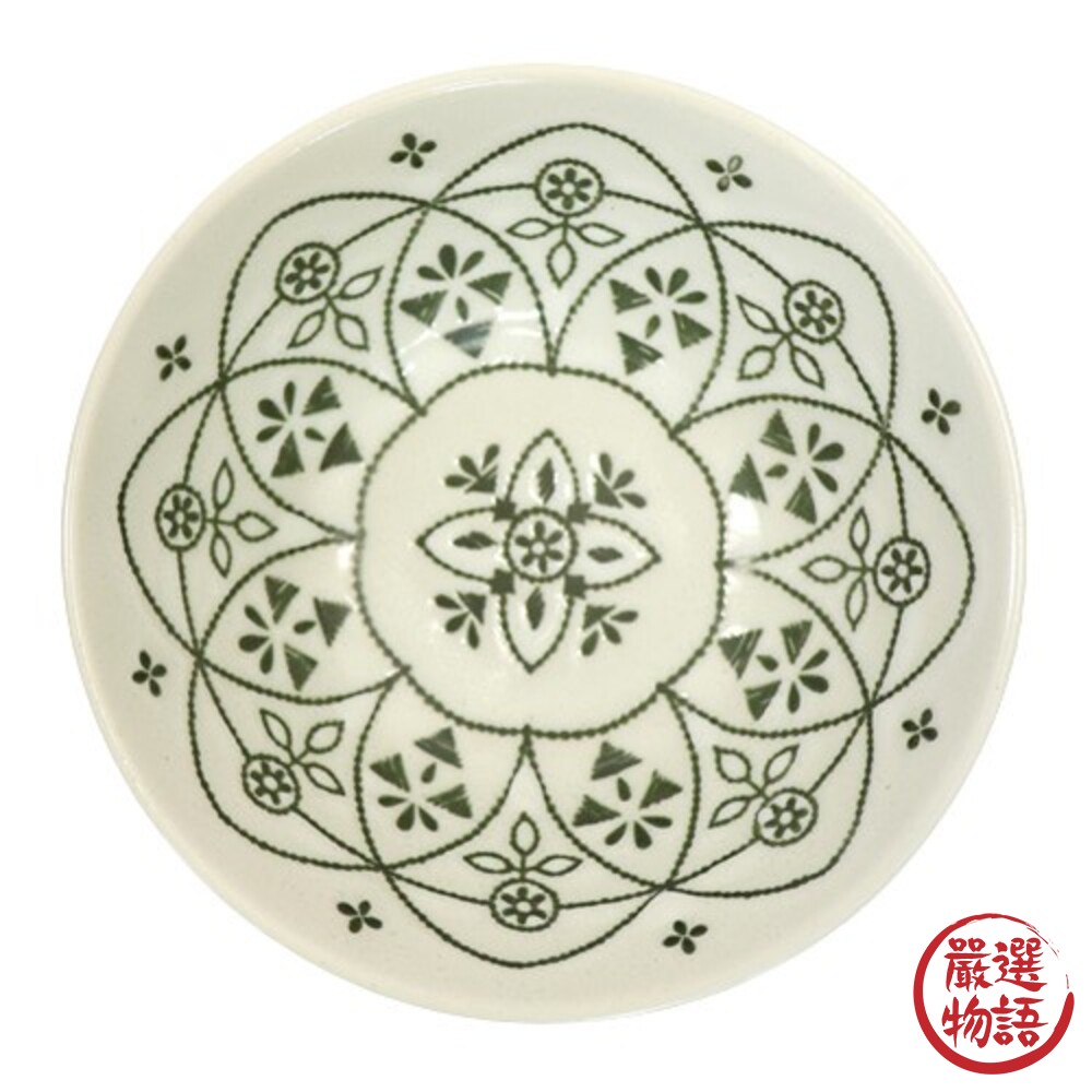 日本製 圖騰白色湯碗 餐碗 飯碗 餐具 碗盤 廚房用品 廚具 可微波 洗碗機 美濃燒 摩洛哥風-圖片-1