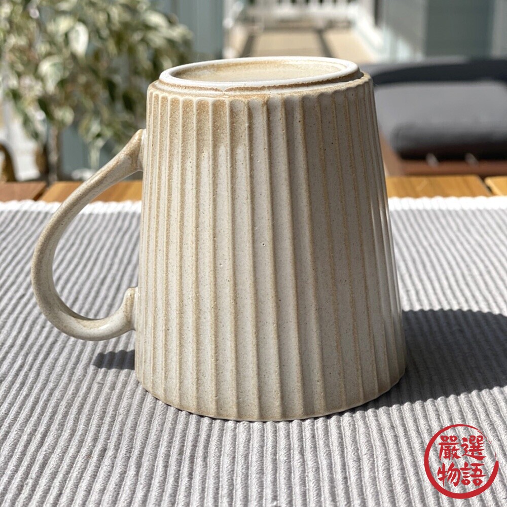 扇形輕量馬克杯 300ml 茶杯 咖啡杯 條紋馬克杯 牛奶杯 陶瓷杯 美濃燒 陶器 下午茶-圖片-7