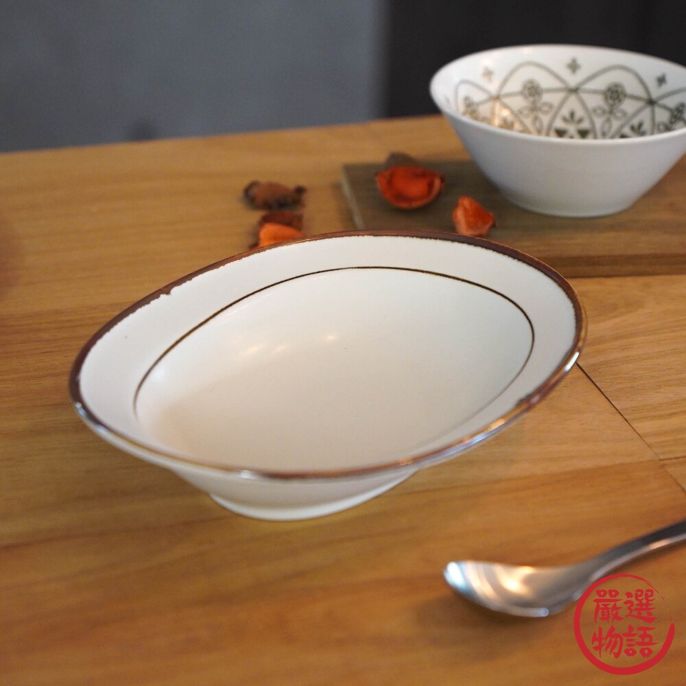 日本製 陶瓷盤 橢圓餐盤 餐盤 咖哩盤 盤子 盤 日式餐盤 日式碗盤 碗盤器皿 甜點盤 點心盤-圖片-3
