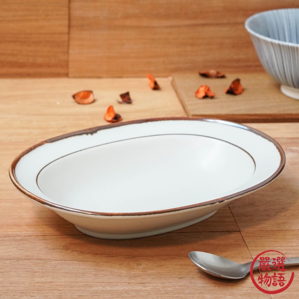 日本製 陶瓷盤 橢圓餐盤 餐盤 咖哩盤 盤子 盤 日式餐盤 日式碗盤 碗盤器皿 甜點盤 點心盤-圖片-4
