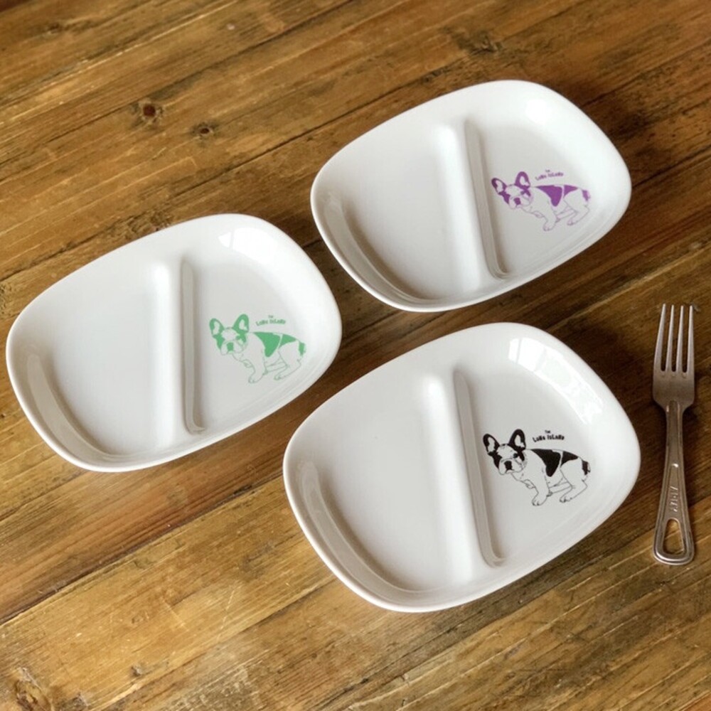 【現貨】日本製 Furuburu 法鬥分隔盤 | 分隔餐盤 陶瓷盤 兩格盤 餐盤 菜盤 鬥牛犬 餐具
