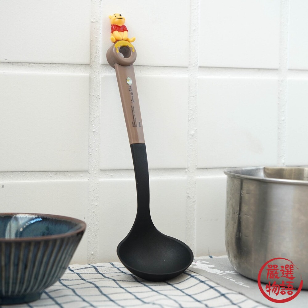 SF-016933-小熊維尼造型湯勺 火鍋湯杓 湯杓 湯匙 耐熱湯杓 迪士尼 維尼熊 廚房用具 圍爐用品