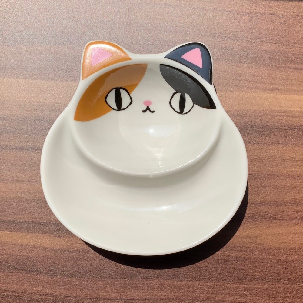 貓咪調味盤 | 醬料盤 小碟盤 碟子 雙格盤 調味料 貓咪 三花貓  | 貓咪三兄弟