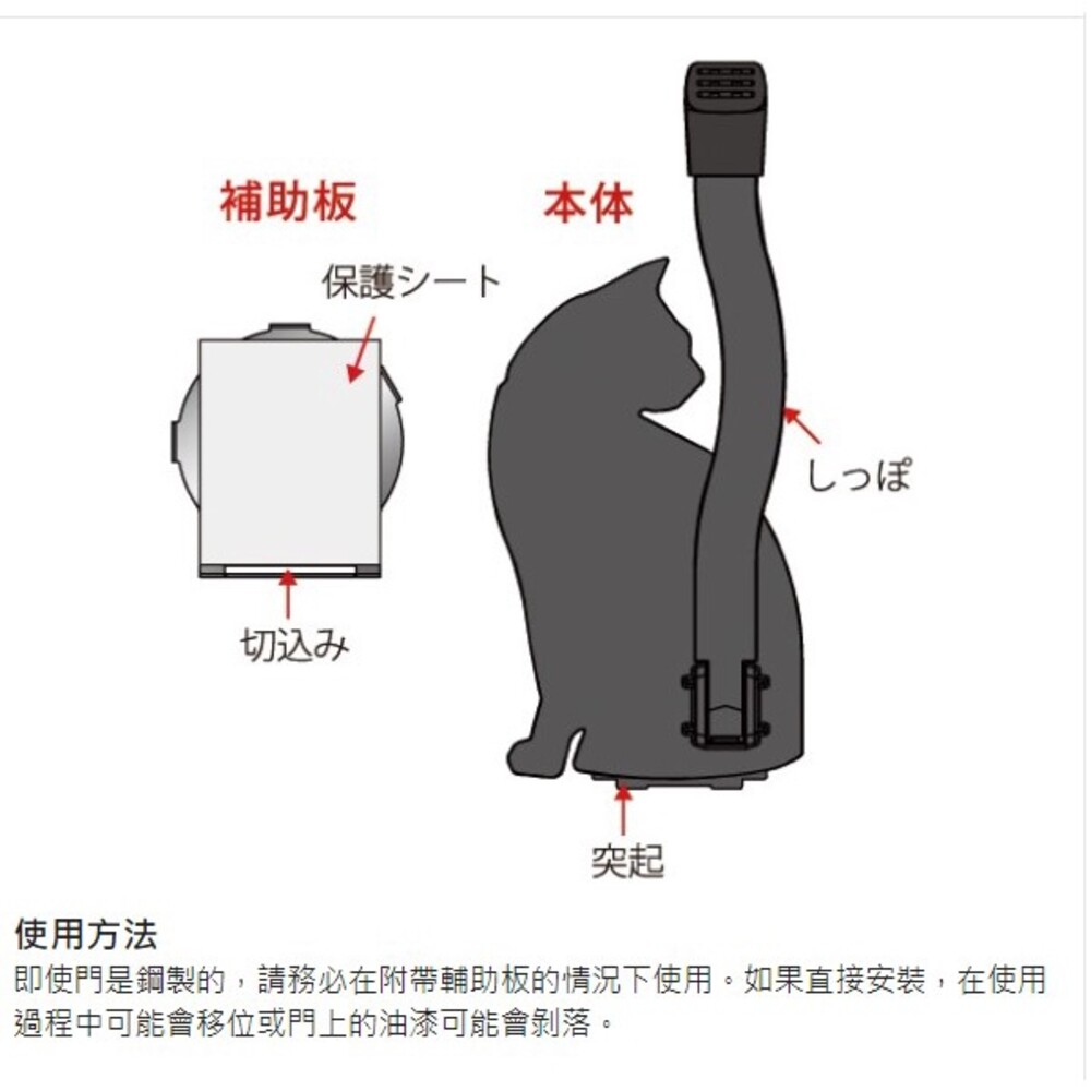 日本製 黏貼式貓咪造型門檔 | 造型門檔 門檔 門塞 門阻 阻門器 簡易安裝 免打孔 圖片