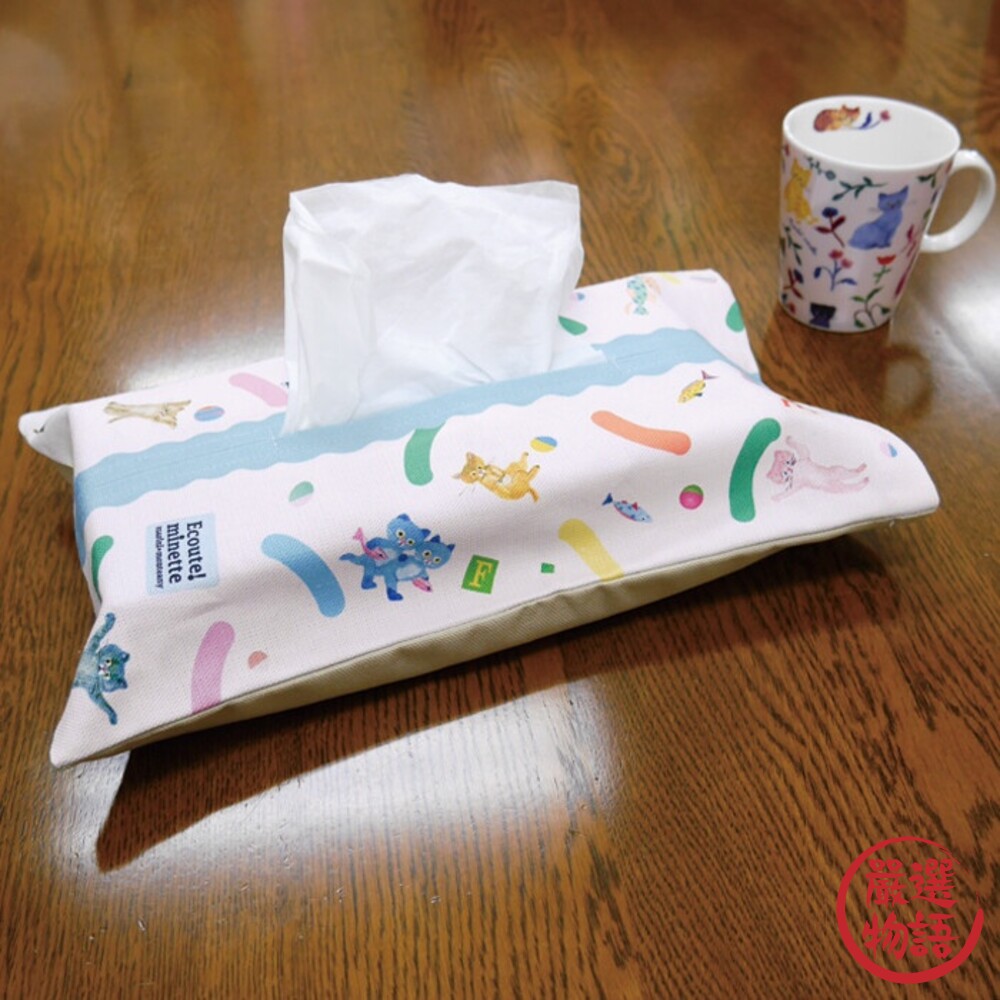 日本製 ECOUTE 衛生紙套  面紙套 衛生紙 車用衛生紙套 車用面紙套 面紙盒 貓咪-thumb