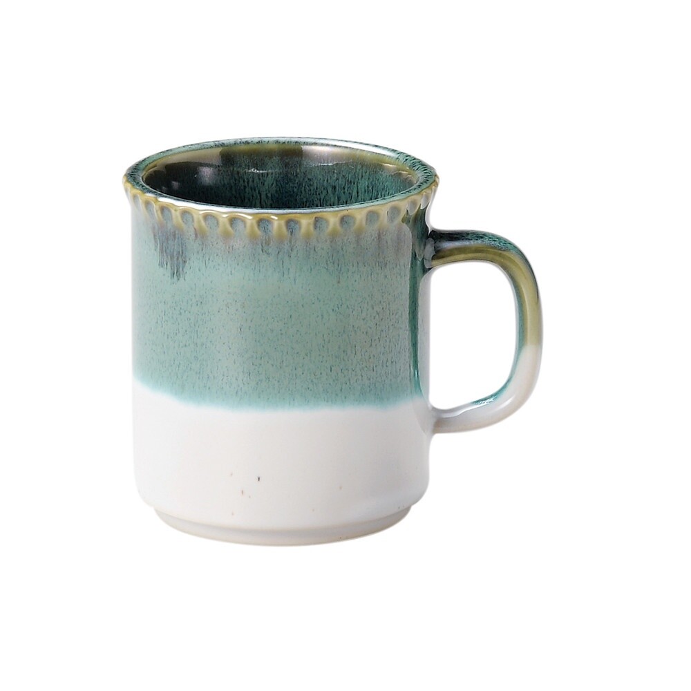 日本製 山脊馬克杯 陶瓷杯 330ml 特色杯緣 美濃燒 咖啡杯 水杯 牛奶杯 造型馬克杯 圖片